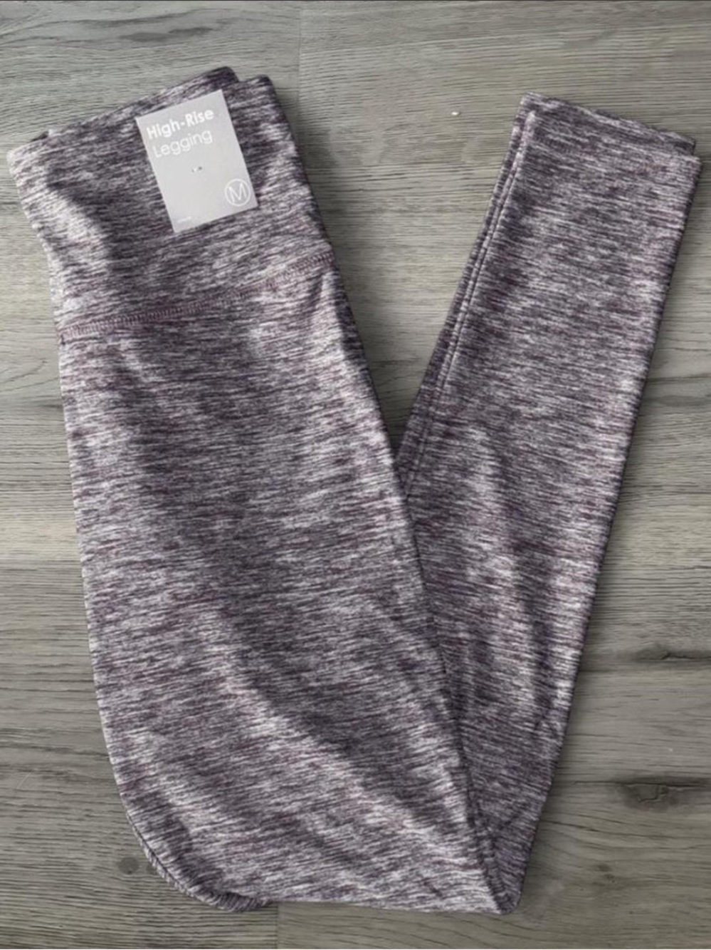 Forever 21 Heathered Gray/Purple High-Rise Leggings